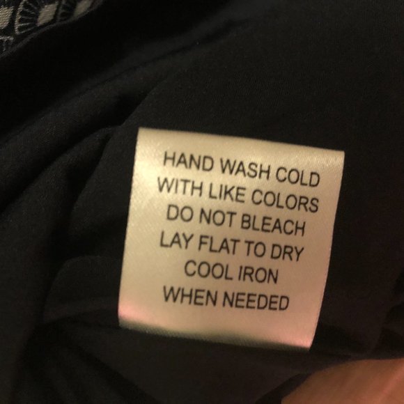 Navy Blue Dress with Light Blue Fan Pattern - Forever - Size L - Picture 7 of 8